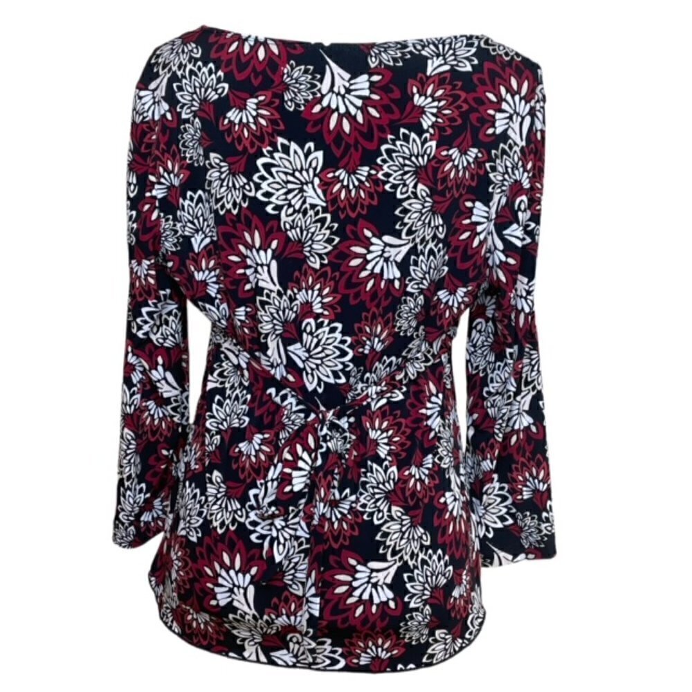 CATO Floral Sweetheart Neckline Blouse - Size Large - Picture 2 of 6